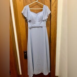 JJs House Ice Blue Chiffon Bridesmaid Dress